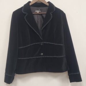 Apartment 9  Y2K Velvet‎ Ruffle Trim Blazer Size 14 Vamp Goth Steampunk Renfaire